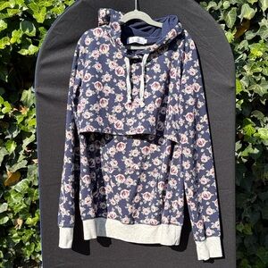 Latched Mama Navy Floral Women's Nursing Sweater